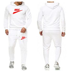 Nya Brand Tracksuits Mäns Hoodie Sportsdräkt Bomull Drawstring Sportkläder Trend Fashion Spring and Autumn Pullover Passit