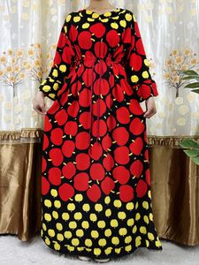 Abbigliamento etnico Stile manica fiore 2 pezzi Dashiki africano Stampa floreale Cintura in cotone Caftano Lady Summer Maxi Abiti casual VestidosE