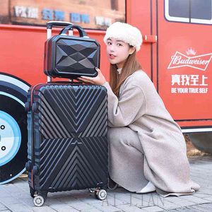 ''carry Ons Cabin Suitcase On Wheels Travel Rolling Luggage Set Trolley Bag Abs Inch Large J220708 J220708