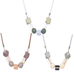 Geometric Beaded Necklaces Mixed Colors Beads Necklaces Ladies Fashion Jewelry Accessories