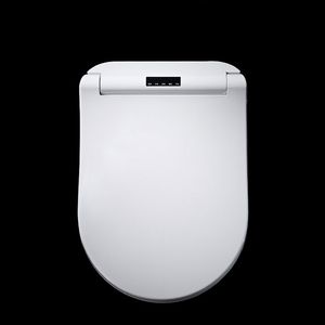 Ecofresh Smart Toilettensitz, D-Form, elektrisch, Bidet-Abdeckung, Wärme, Doppeldüse, sanftes Waschen, Trockenmassage, passend für Wand-WC