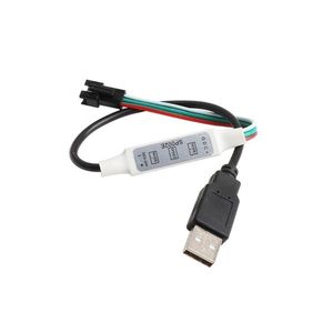 ストリップWS2811 RGB LEDストリップコントローラーUSB/3PINスナップインJSTコネクタミニ3キーピクセルライトDC5V-24VLED用