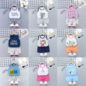 Sommar barnkläder barn kläder baby pojke set småbarn baby flickor kläder set bomullstecknad t-shorts shorts 992 e3