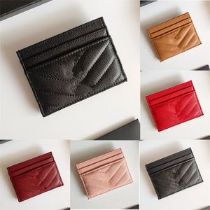 Luxury Designer Card Holder Wallet Short Case Purse Quality Pouch Quilted Genuine Leather Purses Mens Key Ring Credit Coin Mini Clutch