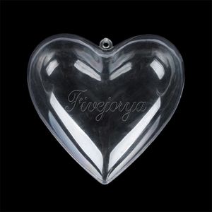 50pcslot Heart Ornament Clear Plastic Heart Gift Candy Ball Box for Christmas Party Decor 6580100mm Christmas decorations 200929