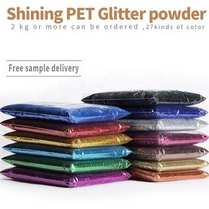 Fabrika Bütün Glitter Powder Pet Renk Toplu mm g Paketleme Tırnak Deri Dekoratif Hammadde300J