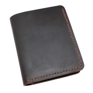 Wallets Design Crazy Horse Leather Men Genuine Handmade Wallet Short Purse Small Card Holder For MaleWallets