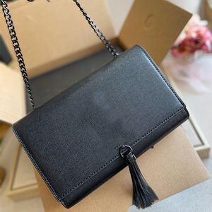 Högkvalitativ tvärsäckar Kvinnor Fashion Handbag French Designer Chain Shoulder Bag Classic Fringe Leather Luxury Messenger Plånböcker