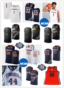 2022 NCAA Custom Uva Virginia Szyte College Koszykówka Jersey 6 Nick Jackson Jerseys 10 Ben Smiley III 5 Brennan Armstrong 3 Dontayvion Wicks 33 Zachodnich tygodni Koszulki