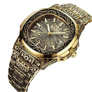 Wzór retro duża tarcza ze stali nierdzewnej kalendarz biznesowy Zegarek dla mężczyzn luksusowa najlepsza marka zegarków renOj Hombre 220530