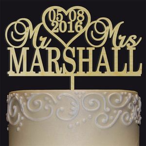 Özel MRMRS Kalp Karşılaştırmalı Düğün Pastası Decorgold Ahşap Yıldönümü Topper Dekor D220618