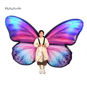 Attractive Walking LED Inflatable Butterfly Wing Carnival Stage Performance Blow Up Lighting Costume For Club And Bar Event
