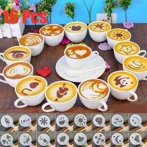 Wholesale diy cappuccino for sale - Group buy Baking Pastry Tools Set Mixed Styles Cappuccino Latte Coffee Stencils Duster Cake Mold Spray DIY Art