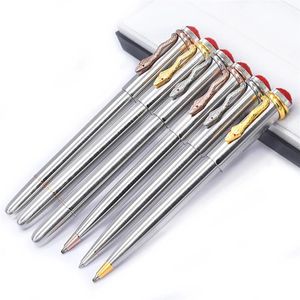 GIFTPEN Top Quality 1912 Silver metal Ballpoint pen with Snake head clip Business office stationery luxury Write refill pens Gift
