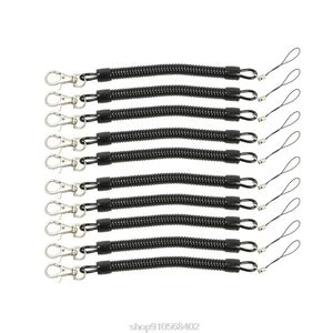 Keychains 10pcs Black Boble Springs Keychain Cellphone Snap Hook Holder