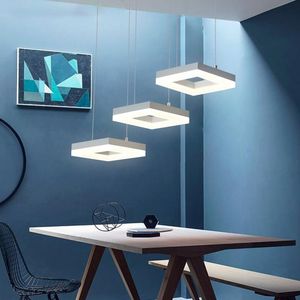 Lampade a sospensione Studio Room Square 3-6 Pcs Led Light Luminaria Modern Office Commercial Lighting Dining Cafe Industrial