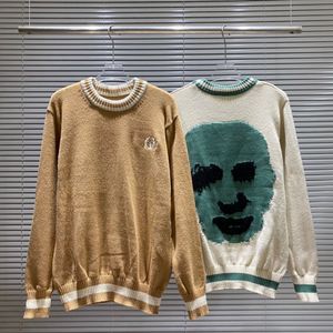 Neuer AOP-Jacquard-Buchstaben-Strickpullover im Herbst/Winter 2022. Acquard-Strickmaschine und benutzerdefinierte Jnlarged-Detail-Rundhalsausschnitt-Baumwolle r3ww248