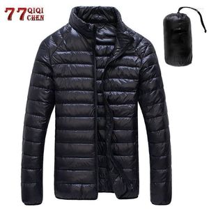 Down Down Parkas Autumn Winter Jacket Men Stand Casual Stand Collar Ultra Light Light Parka Coat portátil Outwear Proove Wind White Pato 6xl1 Phin22