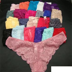 Außenhandel mehrfarbige Frauen Spitzenunterwäsche transparente Damenmode sexy Damenunterwäsche Spitzenhöschen Unterhosen