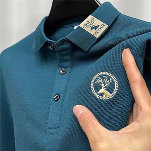 High End 100 Cotton Polo Shirt Men s Short Sleeve Brand Deer Head Brodery T Shirt Summer Lapel Loose Casual Fashion Top 220705