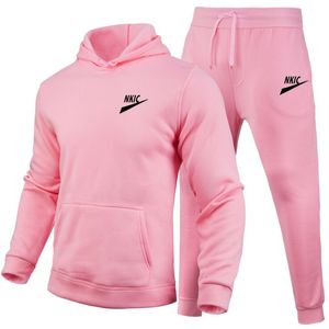 Joggers Tracksuit Brand Men Mode Hoodies Män Passar Trycksaker Man Sweatshirts + Sweatpants Fleece Hooded Pullover 2 Pieces Set 3XL