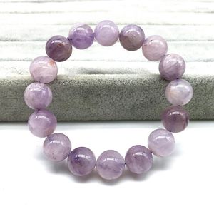 Beaded Strands Women Bracelet Nature Color Lavender Round Bead Crystal Purple Jades 14 Mm Not Dyed Glass 100% Really Kent22