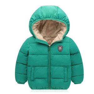Crianças de inverno Jaquetas mais grossas Jackets de meninos do ano novo Trajes de algodão de algodão Jackets infantil Capuz de roupas para fora de casa J220718