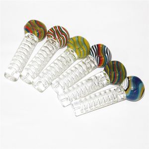 Bunte Pyrex -Glycerin -Glasrohr -Raucher -Tabak -Handrohre Löffel Dab Rigs Bubbler Quarz Terp Slurper Banger