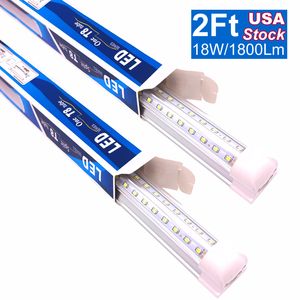 Super Bright White Led Shop Light 24 inch 2Ft LED Tube Lights 18W Cooler Door Lighting 24'' Linkable Integrated T8 Bulbs , Ceiling and Utility Strip Bar Lamp OEMLED