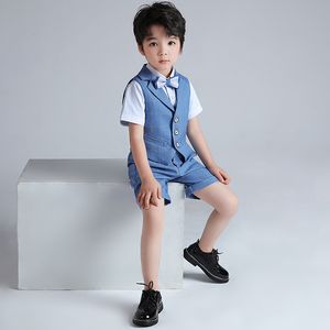 Boy Piano Show Clothing Sets Children Piece Formal Suit Vest Set Host Ring Bearer Clothes ss