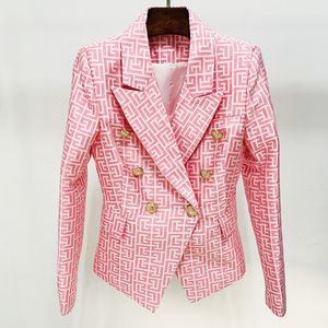 T046 5XL Kvinnors kostymer Blazers rosa modedesigner Presbyopic Maze Series Sacklajacka Slim Plus Size Women's Clothing