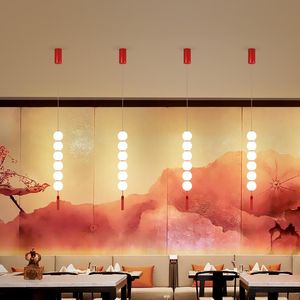 Lâmpadas pendentes estilo chinês Festivo Lanterna pequena decoração minimalista Decoração LED LED LUDER SALA BORNO CHANDELIERPE DE PAREDE