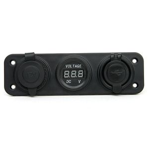 USB Socket Splitter Motor Digital Voltmeter 3 Hole Panel Power Socket/Dual USB Car Electronics Cigarette Lighter