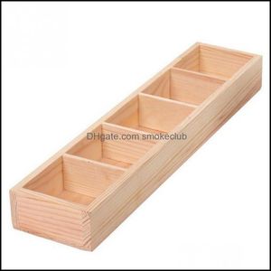 New S 5 grade de madeira succente planta fleshy flower box bandeja recipientes decorativos C0125 Drop entrega 2021 prateleiras armazenamento de cozinha organização