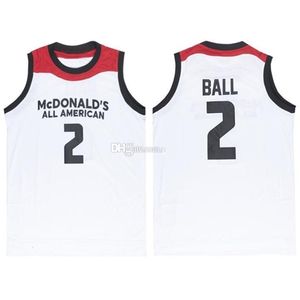 Nikivip Lonzo Ball # 2 All American Retro Basketball Jersey Uomo Cucito Personalizzato Qualsiasi Numero Nome Maglie