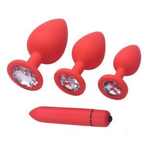 Silicone Anal Vibrator Sex Toys for Woman Female Clitoris Stimulator 10 Speeds Bullet Vibrator Butt Plug