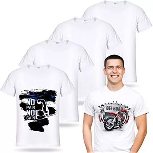 Großhandel Sublimation leeres T-Shirt Weiße Polyester Hemden Sublimation Kurzarm T-Shirt für DIY-Crew-Nackenkleidung