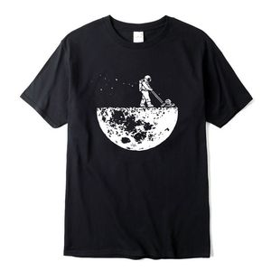 Alta qualidade 100% algodão Lunar Cleaner impressão estilo de rua casual manga curta homens camiseta legal solto oneck tshirt masculino tshirt 220607