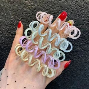 Ragazze Donne Cavo telefonico Titolari elastici per coda di cavallo Accessori per anelli per capelli Moda Matte Texture Colori Hot Tie Gum