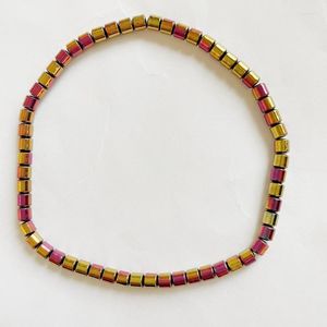 Beaded Strands Hematite Electroplating Vacuum Color Bracelet Health Stone Belt Elastic Couple Fashion -Selling Jewelry Fawn22