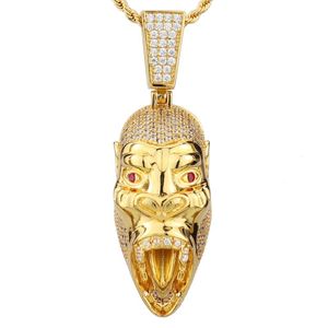Pendant Necklaces Classic High Quality Head Copper Zircon Jewelry Hip Hop Rock Style Dance Party Gift Europe Dubai African DP0004Pendant
