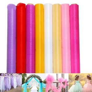 48CM Wedding Decorations Tulle Roll Crystal Organza Soft Material For Party Home Decoration New Year Decoration