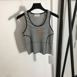 Summer Knit Coletes Mulheres Marca Tanques Camis Personalidade Letras desenhista Vest Senhoras Luxo Elástico Tops Roupas