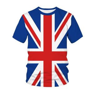 T-shirt de bandeira brit￢nica de 23sss masculina de junho Reino Unido do Dia da Irlanda do Norte da Irlanda Nacional Manga Cruzada de Men￧￣o Cruzada 2022 Tamanho M-5xl