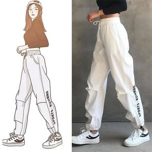 High waist pants loose joggers women army harem camo pants streetwear punk black cargo pants women s trousers Korean ins LJ200820