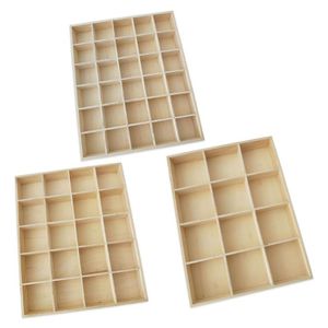 Schmuckbeutel Taschen Sundies Box Holzorganisator 30 Gitter Retro keine Deckfächer für Schreibtischsocksjewelry