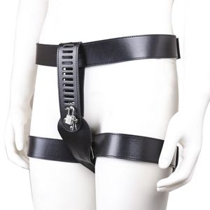 Camatech Female Chastity Harness Belt Underwear With Lock Pu Leather Thongs Pants Restraint Bondage Bdsm Underkläder Borrar Sexig leksak