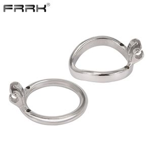 Dahili metal iffet kafes için frrk taban horoz yüzük paslanmaz çelik penis kilidi 40mm 45mm 50mm 55mm BDSM seks oyuncakları 220315