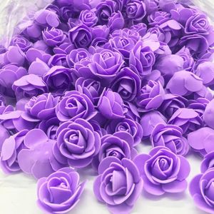 Decorative Flowers & Wreaths 50pcs/200pcslot 3.5 Cm Mini Artificial PE Foam Rose Flower Head For Wedding Decoration DIY Scrapbooking Garland