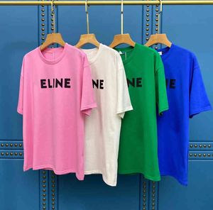 CE home spring summer 2022 new round neck straight tube loose men's and women's same net version versatile cotton T-shirt women